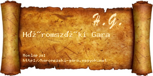 Háromszéki Gara névjegykártya